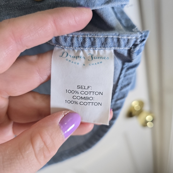 Embellished Denim Snap Frint Womens Long Sleeve Shirt 10 - Picture 8 of 9